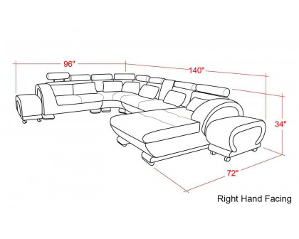 Jubilee - Angle Right Hand Facing Sectional with Adjustable Headrest