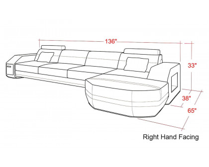 Jubilee - Nyx Right Hand Facing Sectional with Storage