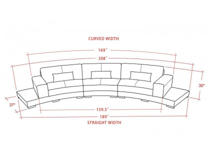 Jubilee - Frida Modern Curve Shape Sectional