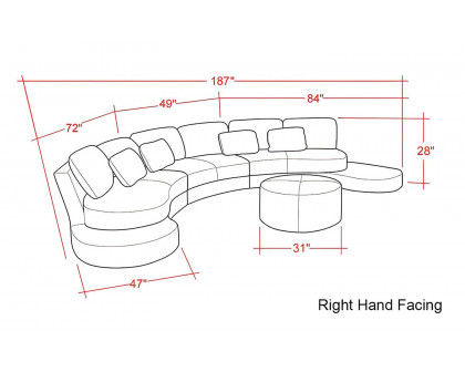 Jubilee - Piper Modern Right Hand Facing Sectional with Ottoman