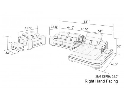 Jubilee - Bayard Right Hand Facing Sectional with Ottoman