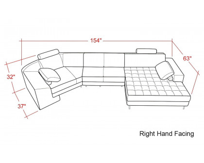 Jubilee - Lyric Small Right Hand Facing Sectional with Tufted Chaise