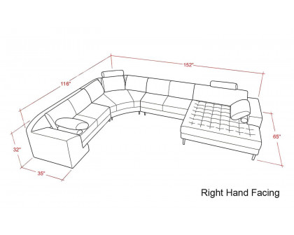 Jubilee - Torin Large Right Hand Facing Sectional with Tufted Chaise