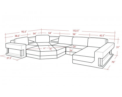 Jubilee - Stoughton Right Hand Facing Sectional with Ottoman