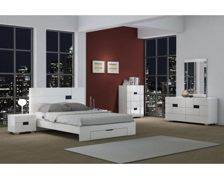 Jubilee Audrey Modern California King Size Bed - White