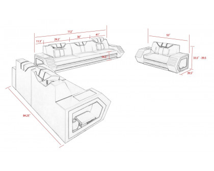 Jubilee - Steffi Sofa Set with Led