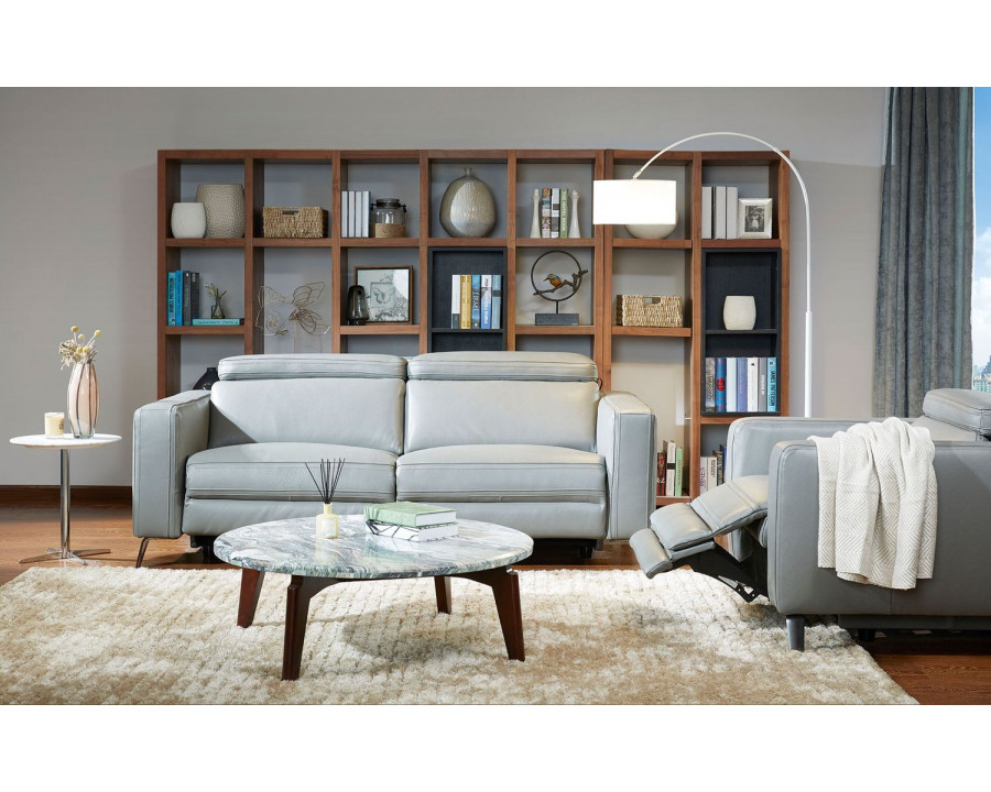 Jubilee - Iliby Modern Sofa Set in Light Gray, Leather