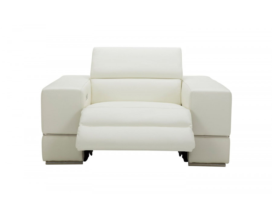 Jubilee Yily Modern Recliner Armchair - White, Premium Italian Leather