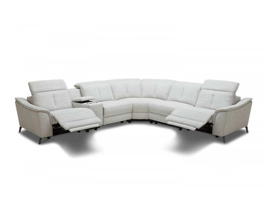 Jubilee - Rium Modern Sectional with Recliners in Light Gray, Fabric