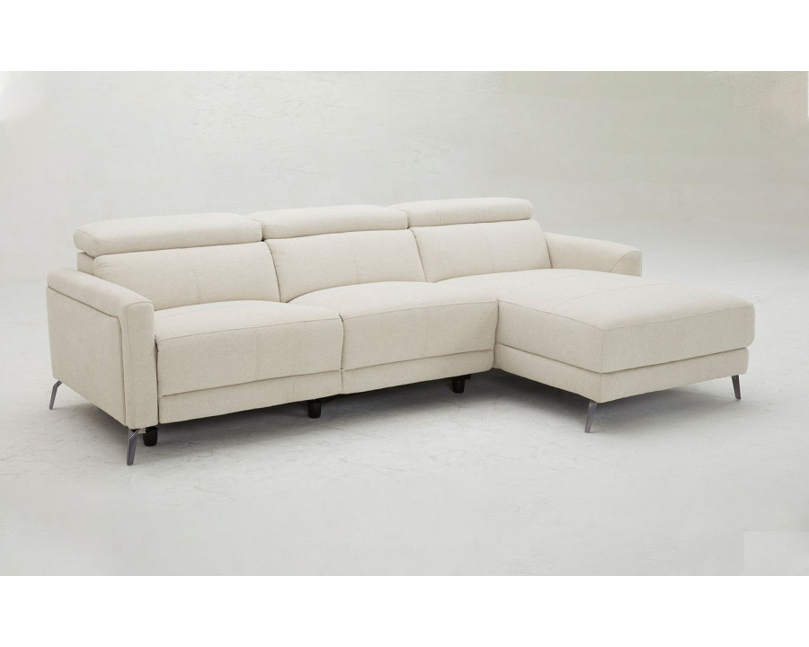 Jubilee Belia Modern Sectional with Recliner - Beige, Fabric