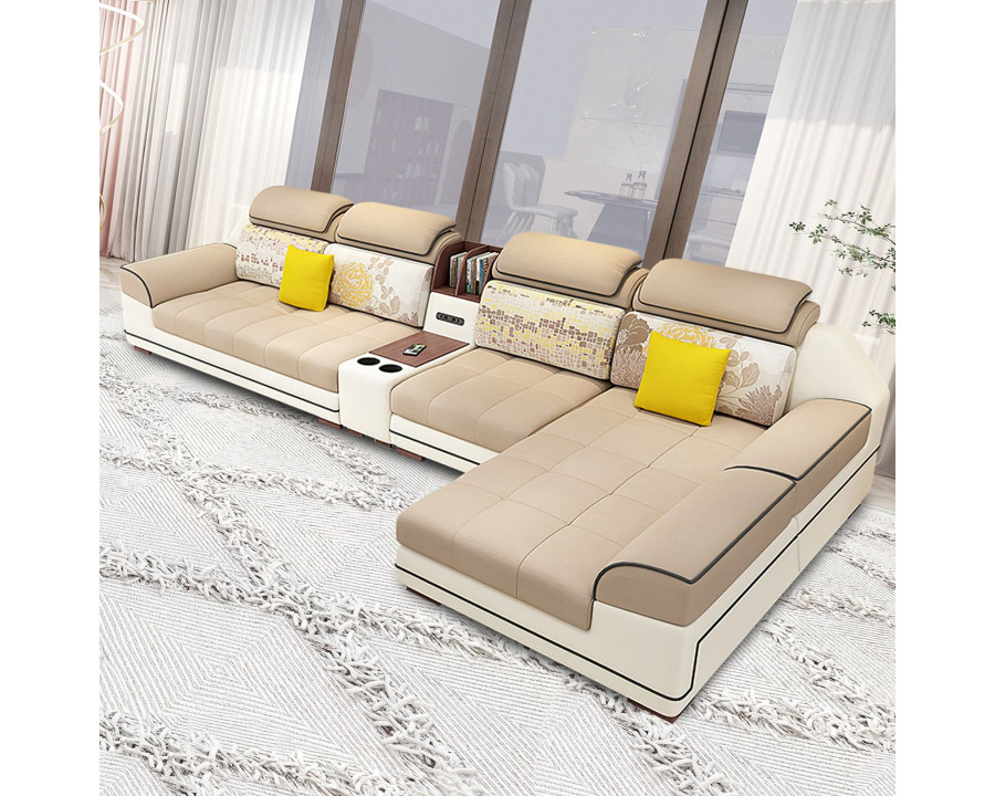 Jubilee Selena Small Modular Tufted Sectional - Cream/White