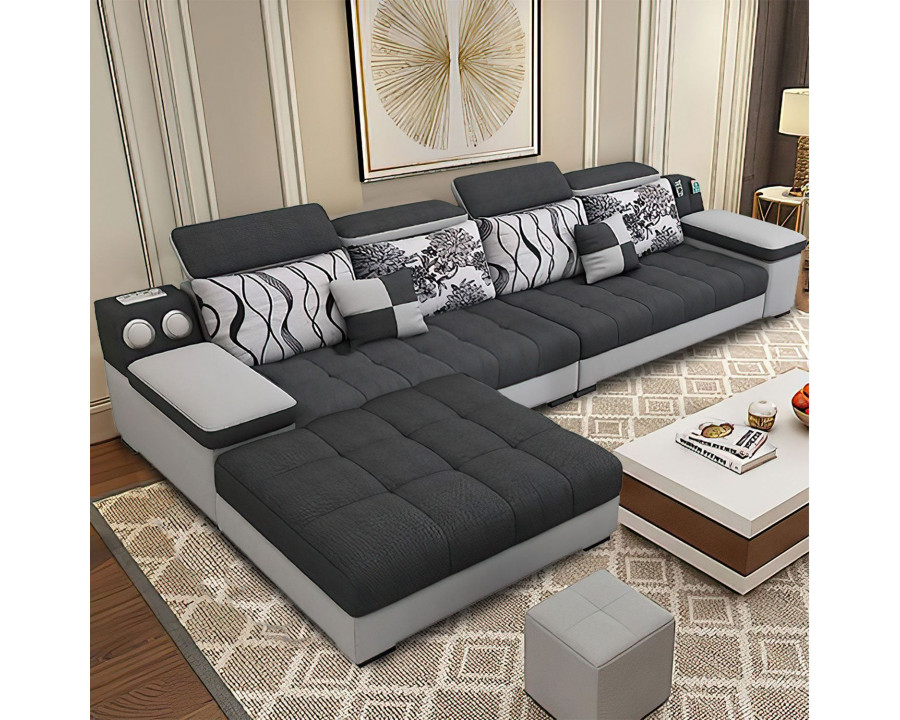 Jubilee Selena Small Modular Tufted Sectional - Black/Gray, Fabric