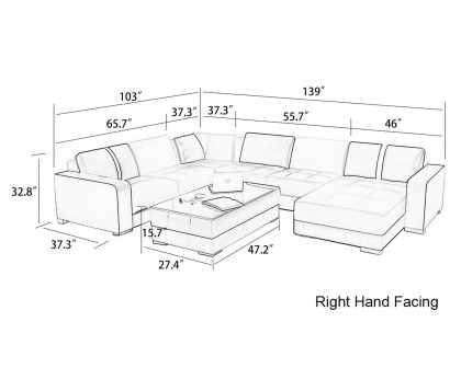 Jubilee - Ceaira Modern Modular Tufted Right Hand Facing Sectional