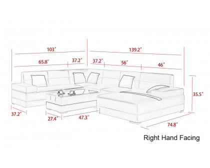 Jubilee - Zeal Modern U-Shape Right Hand Facing Sectional