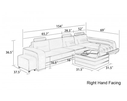 Jubilee - Heather Small Modern Right Hand Facing Sectional with Chaise