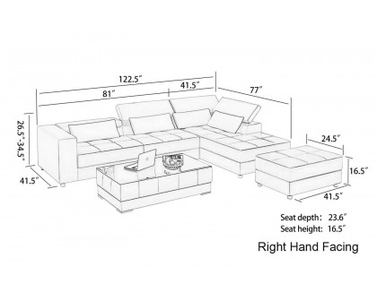 Jubilee - Erial Modern Right Hand Facing Sectional