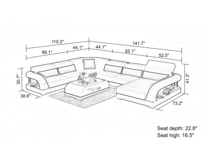 Jubilee - Monte Modern U-Shape Right Hand Facing Sectional