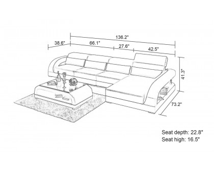 Jubilee - Monte Small Modern Right Hand Facing Sectional