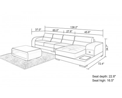 Jubilee - Poris Small Modern Right Hand Facing Sectional