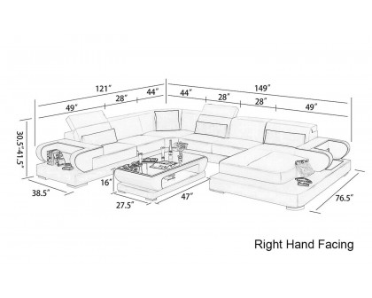 Jubilee - Ezrael Modern U-Shape Right Hand Facing Sectional