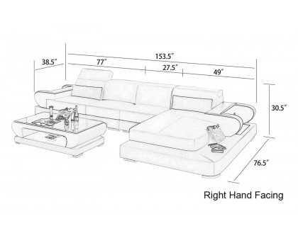 Jubilee - Ezrael Small Modern Right Hand Facing Sectional