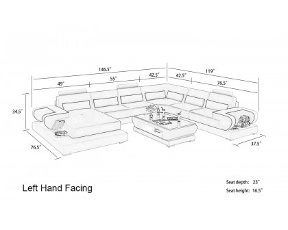 Jubilee - Mirak Modern U-Shape Right Hand Facing Sectional