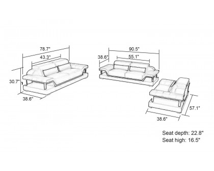 Jubilee - Taliya Sofa Set with Adjustable Headrest