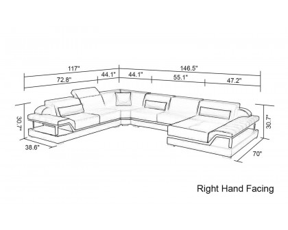 Jubilee - Taliya Modern U-Shape Right Hand Facing Sectional