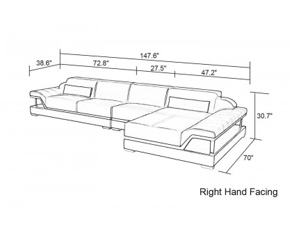 Jubilee - Taliya Small Modern Right Hand Facing Sectional