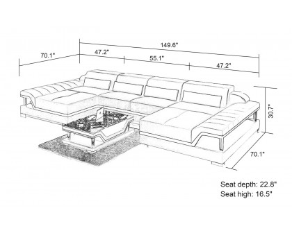 Jubilee - Taliya Small Modern U-Shape Sectional