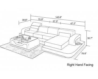 Jubilee - Gara Small Modern Right Hand Facing Sectional