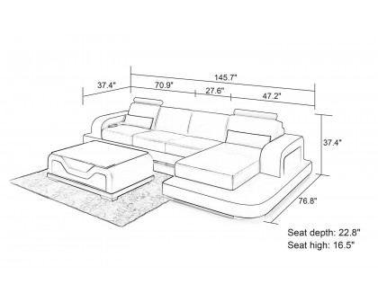 Jubilee - Tara Small Modern Right Hand Facing Sectional