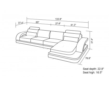 Jubilee - Nexso Small Modern Right Hand Facing Sectional