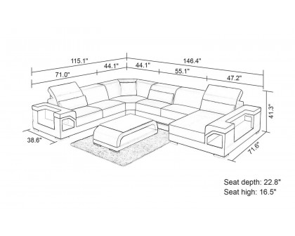 Jubilee - Edwin Modern U-Shape Right Hand Facing Sectional