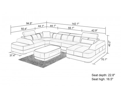 Jubilee - Grimdale Modern U-Shape Right Hand Facing Sectional