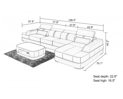 Jubilee - Grimdale Small Modern Right Hand Facing Sectional