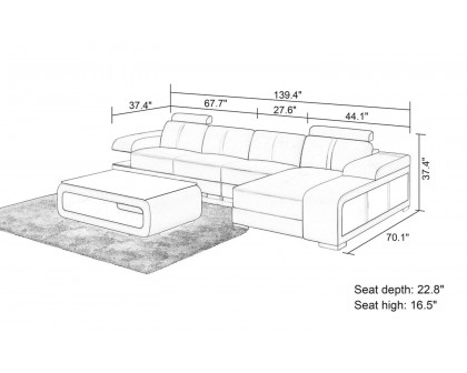 Jubilee - Elza Small Modern Right Hand Facing Sectional