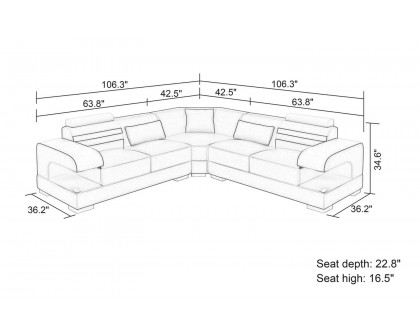 Jubilee - Eleese Modern Sectional with Led