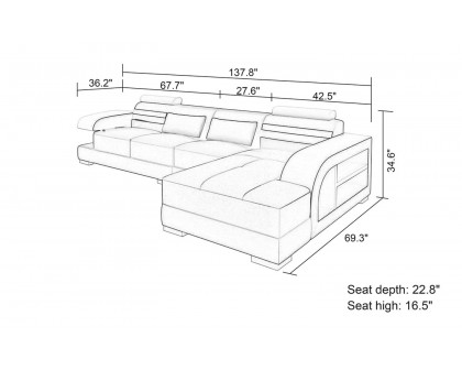 Jubilee - Eleese Small Modern Right Hand Facing Sectional