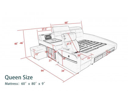 Jubilee - Monica Multifunctional Smart Right Hand Facing Bed