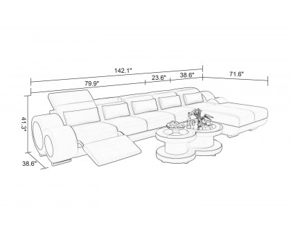 Jubilee - Aetius Small Modern Right Hand Facing Sectional with Recliner