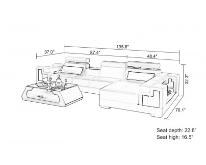 Jubilee - Uri Small Modern Right Hand Facing Sectional