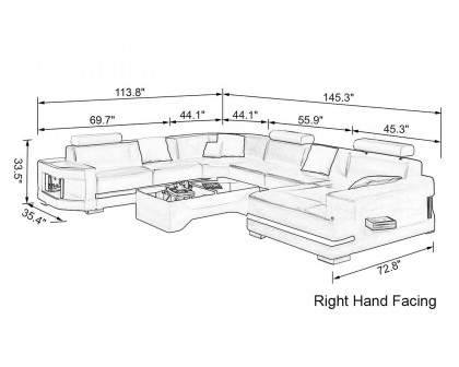 Jubilee - Leroy Modern U-Shape Right Hand Facing Sectional