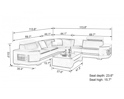 Jubilee - Leroy Modern Sectional with Adjustable Headrest