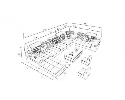 Jubilee - Selena Style L Modular Tufted Sectional