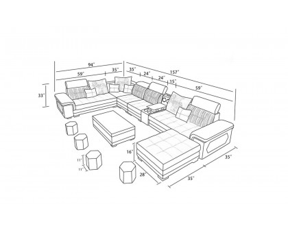 Jubilee - Selena Style G Modular Tufted Sectional