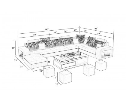 Jubilee - Selena Style E Modular Tufted Sectional