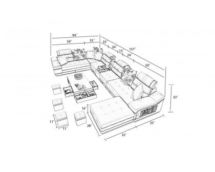 Jubilee - Selena Style H Modular Tufted Sectional