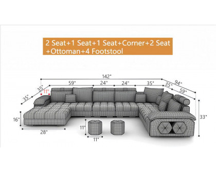 Jubilee - Selena Style C Modular Tufted Sectional