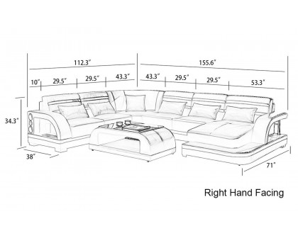 Jubilee - Grando Modern Right Hand Facing Sectional with Leds